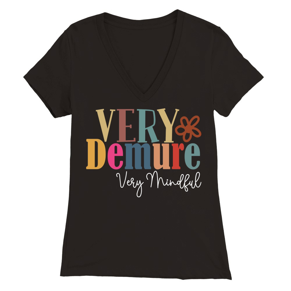 Very Demure, Very Mindful Premium Womens V-Neck T-shirt