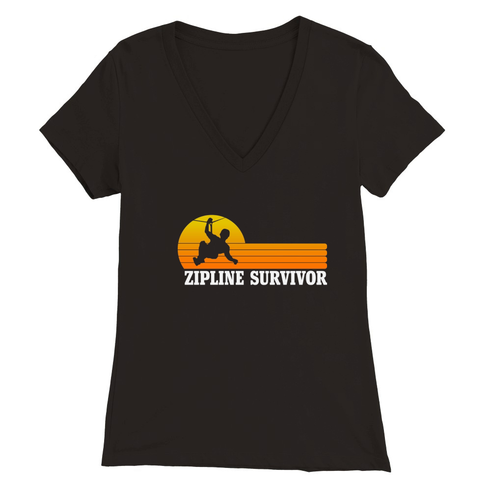 Zipline Survivor Essential Premium Womens V-Neck T-shirt