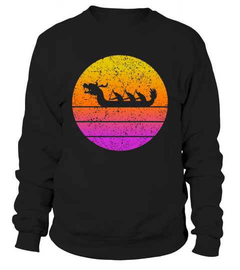Retro Sunset Vintage Dragon Boat Sweatshirt Unisex