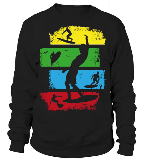 surf surfer surfing retro vintage stripes dark Sweatshirt Unisex