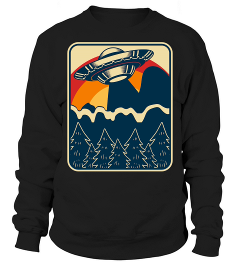 Vintage UFO Alien mountain 2 Sweatshirt Unisex