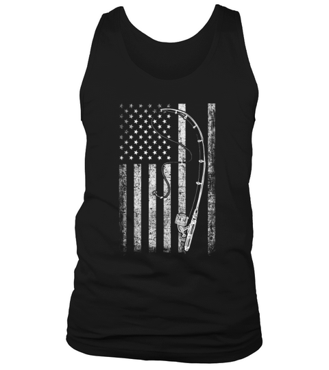American Flag Fishing Rod Patriotic For Fisherman Tank Top Unisex
