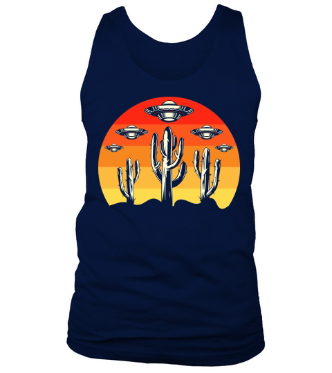 Vintage UFO Alien Cactus Tank Top Unisex