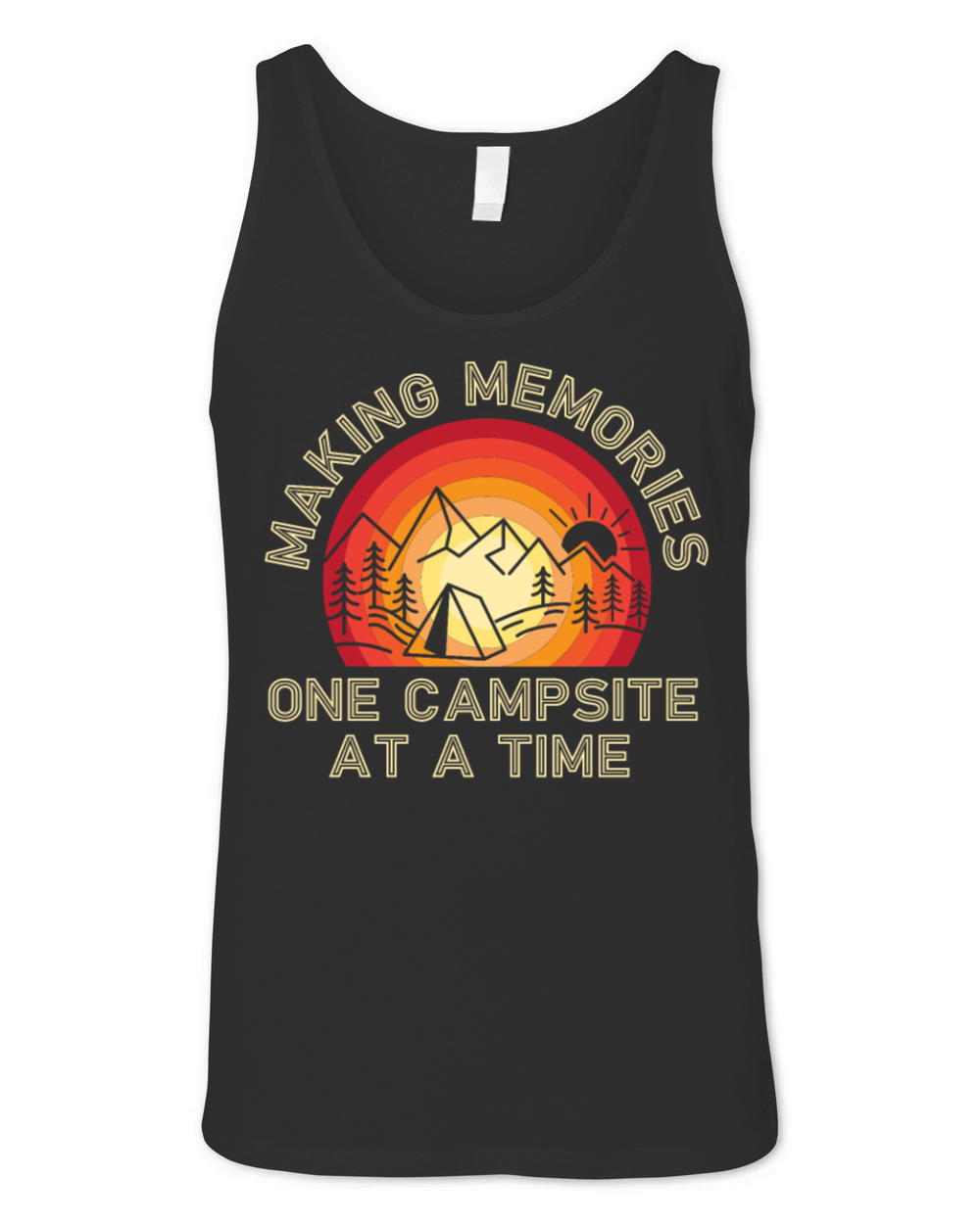 Camping Tent Retro Vintage Unisex Jersey Tank