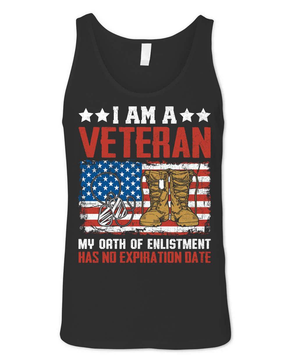 I AM A VETERAN MY OATH OF ENLISTMENT HAS NO EXPIRATION DATE Unisex Jersey Tank