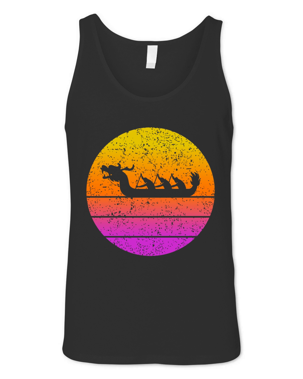 Retro Sunset Vintage Dragon Boat Unisex Jersey Tank
