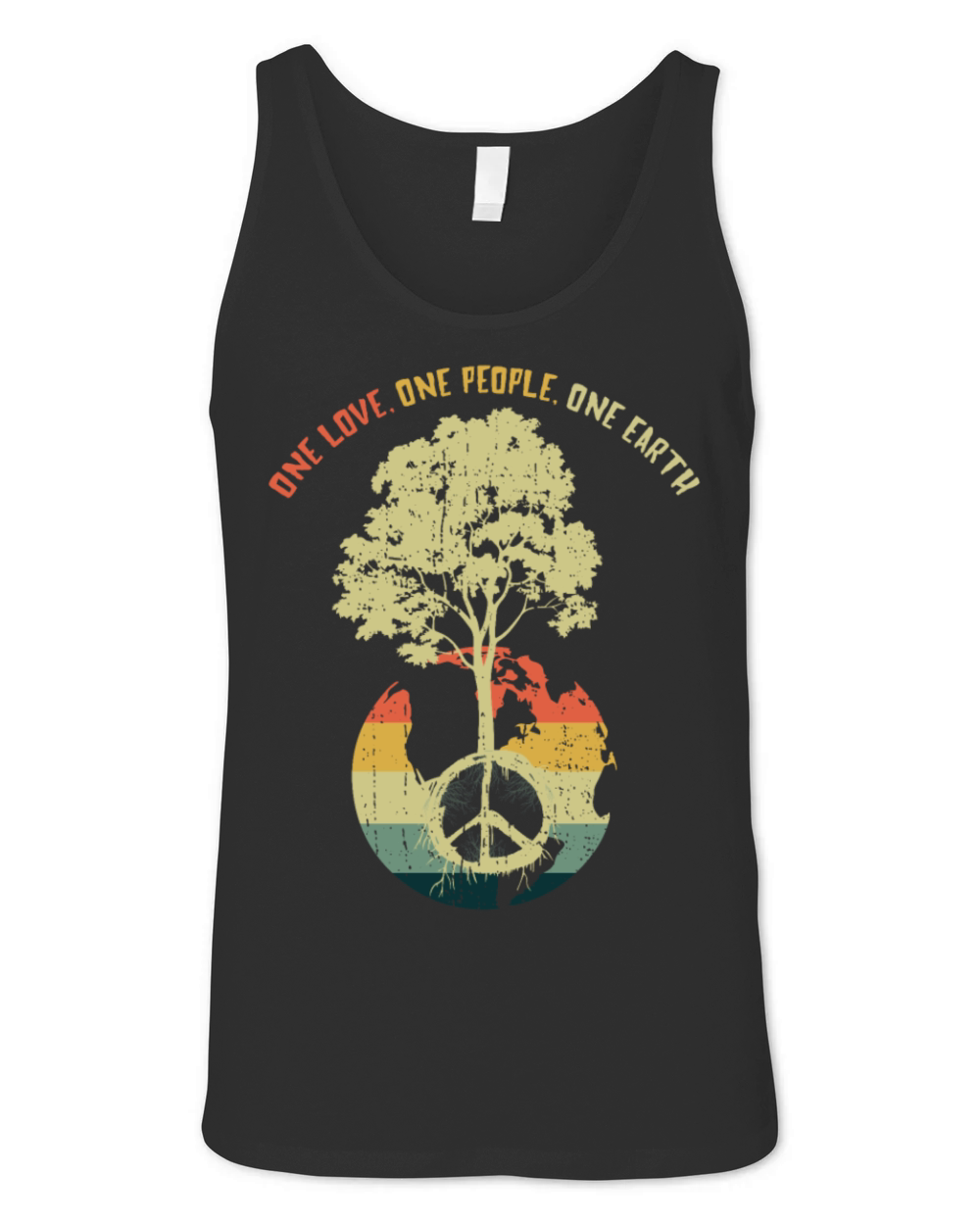 Retro Vintage People Planet Save World Earth Day Unisex Jersey Tank