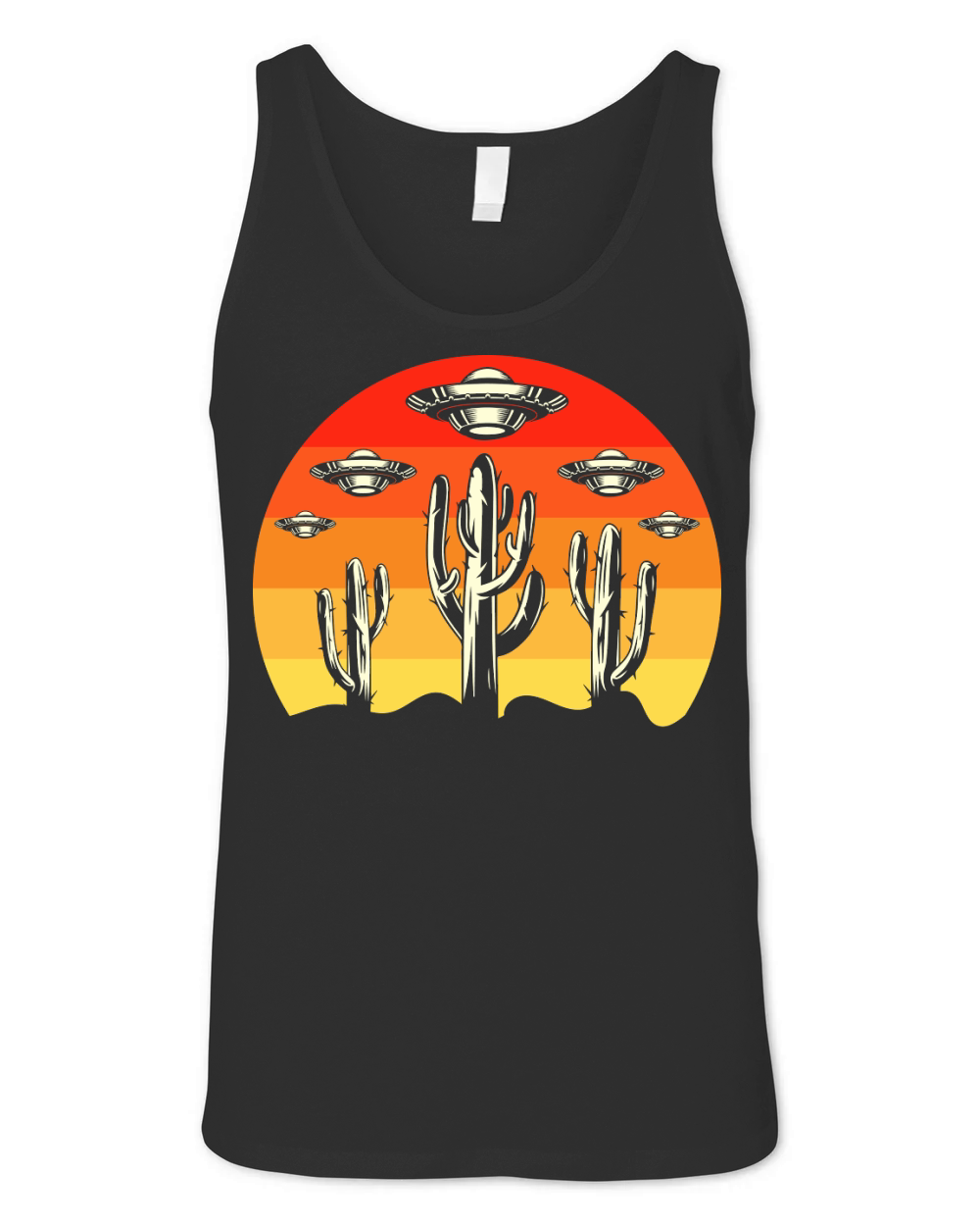 Vintage UFO Alien Cactus Unisex Jersey Tank