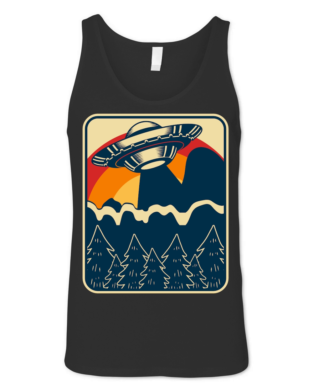 Vintage UFO Alien mountain 2 Unisex Jersey Tank