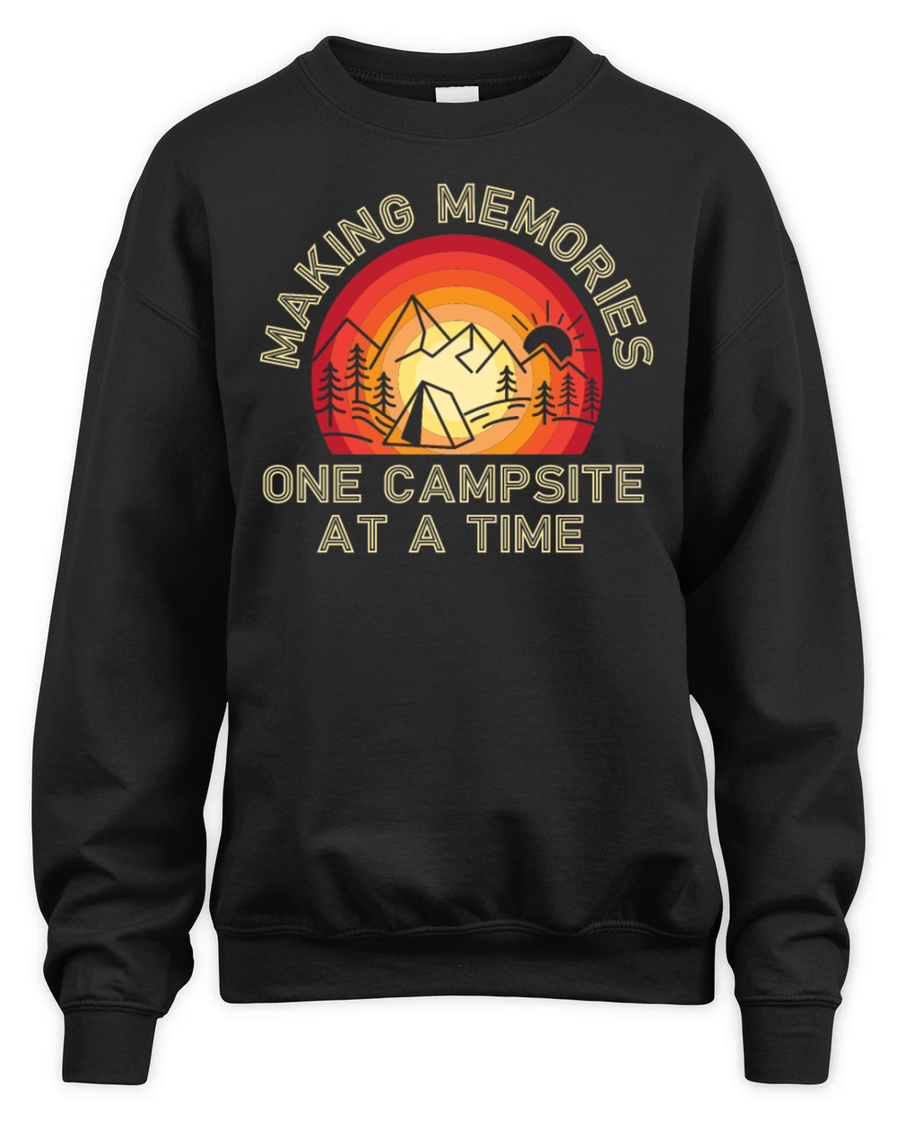 Camping Tent Retro Vintage Unisex Premium Crewneck Sweatshirt