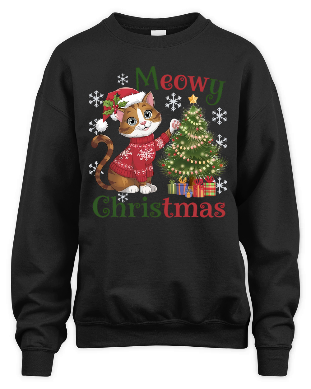 Meowy Christmas 4 Unisex Premium Crewneck Sweatshirt
