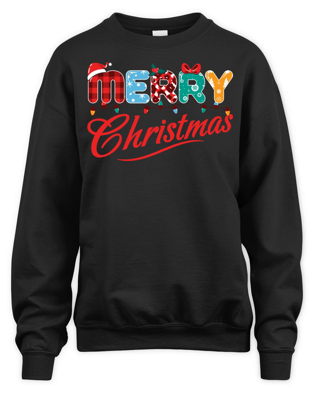 Merry Christmas Leopard Buffalo Red Plaid Unisex Premium Crewneck Sweatshirt