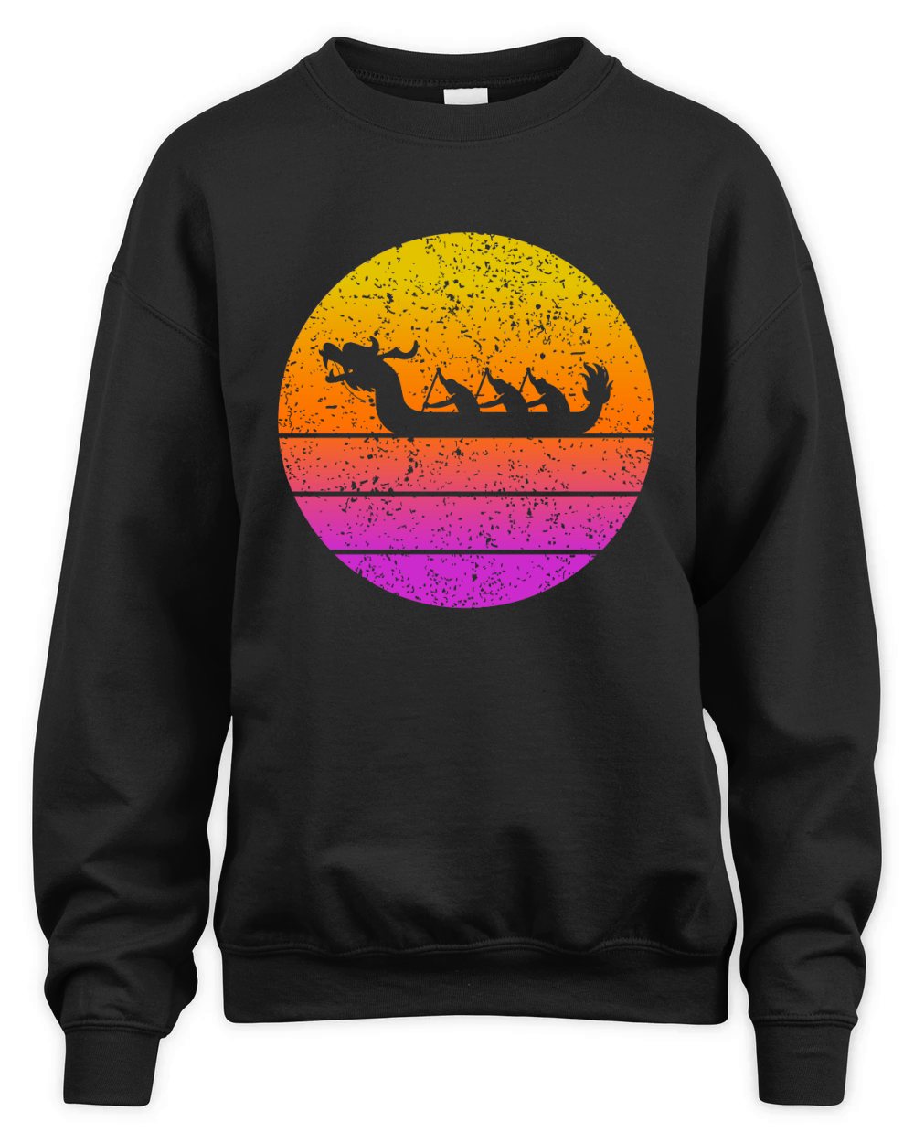 Retro Sunset Vintage Dragon Boat Unisex Premium Crewneck Sweatshirt
