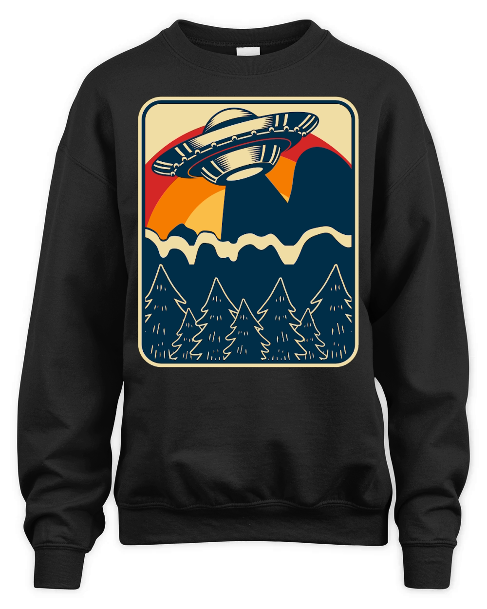 Vintage UFO Alien mountain 2 Unisex Premium Crewneck Sweatshirt