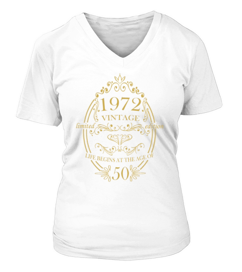 50th Birthday Gifts Women Vintage V-neck T-Shirt Woman