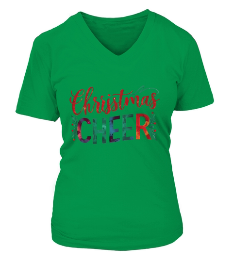 Christmas Cheer Day Typographic Quotes V-neck T-Shirt Woman
