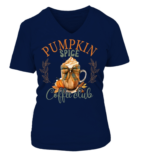 Fall Coquette Pumpkin spice coffee club 8 V-neck T-Shirt Woman