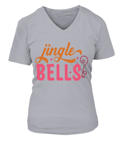 Jingle Bells Christmas V-neck T-Shirt Woman