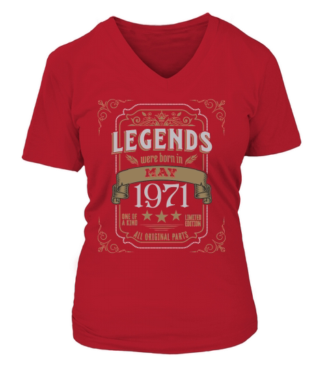 Legends Were Born In May 1971 V-neck T-Shirt Woman