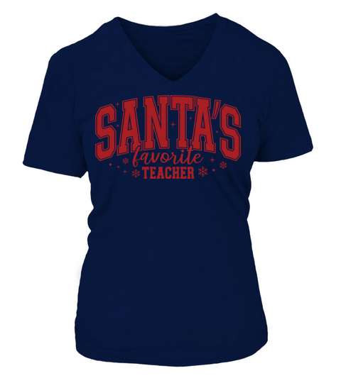 SantasFavoriteTeacher V-neck T-Shirt Woman