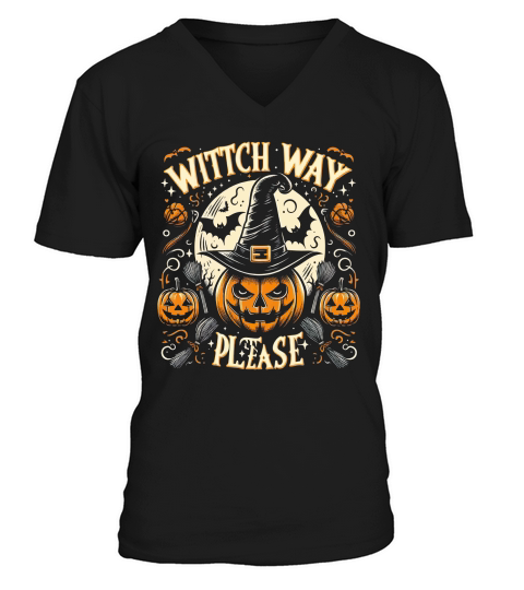 witch way please V-Neck T-shirt
