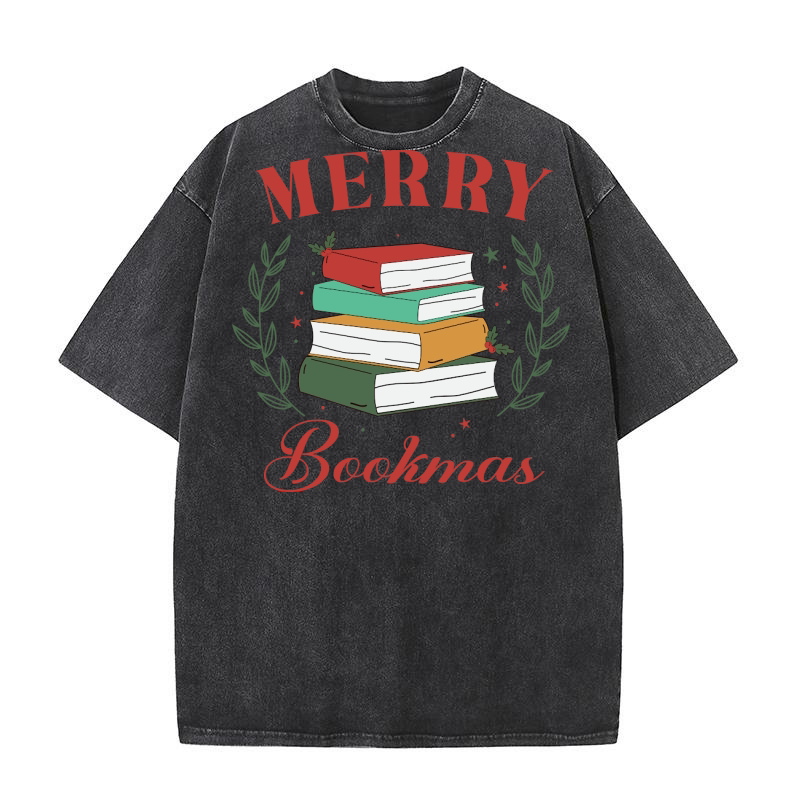 Christmas merry bookmas 02 Washed T-Shirt