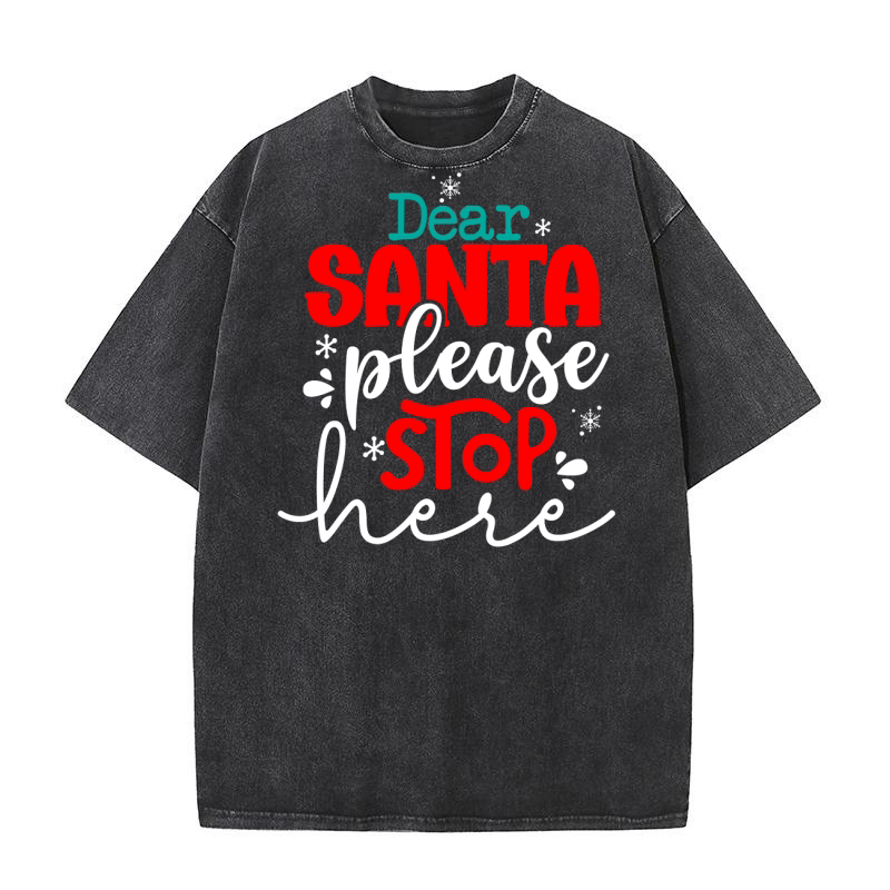 Dear Santa, please stop here Washed T-Shirt