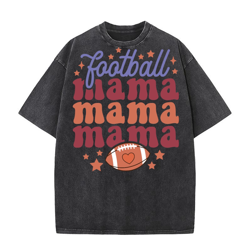 Football mama Washed T-Shirt