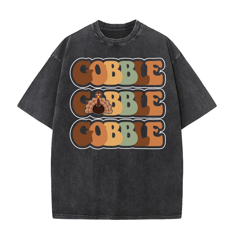 Gobble turkey face thanksgiving 1 Washed T-Shirt