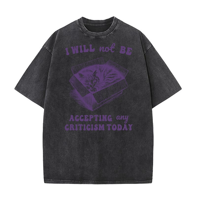 Lazy Cat In the Box L Violet Washed T-Shirt
