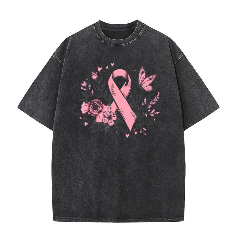 pink ribbon Washed T-Shirt