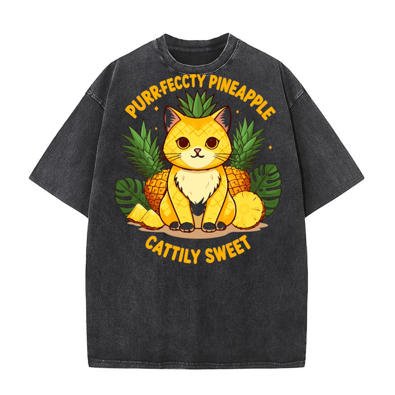 Purrfeccty Pineapple Cattily Sweet Washed T-Shirt