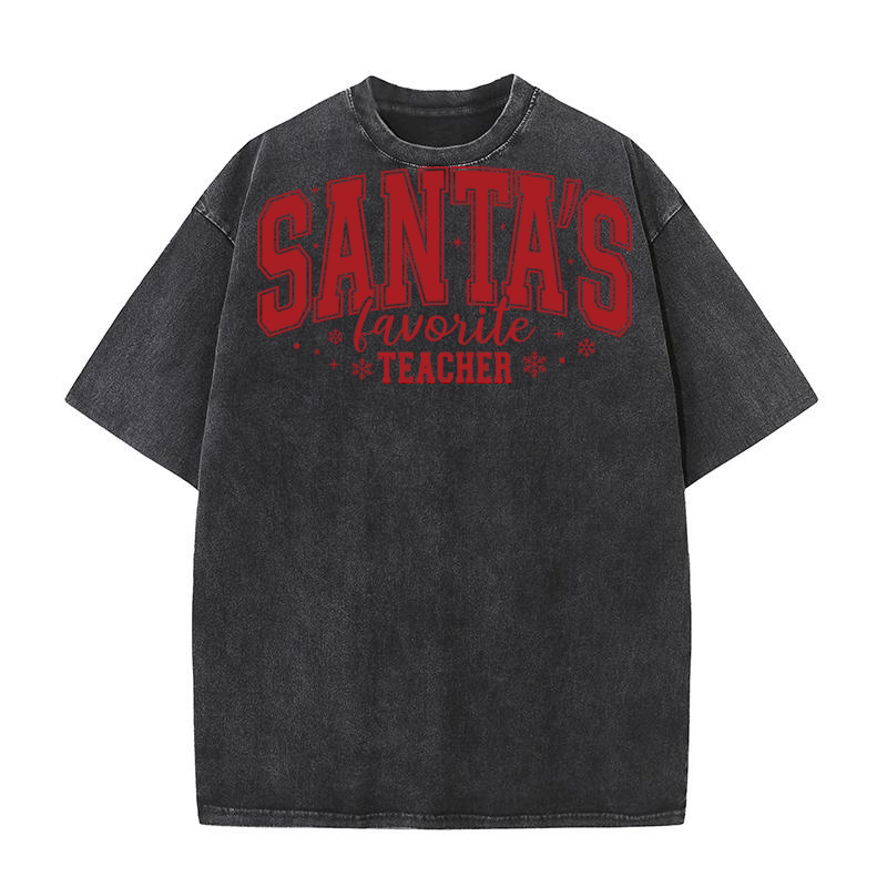 SantasFavoriteTeacher Washed T-Shirt