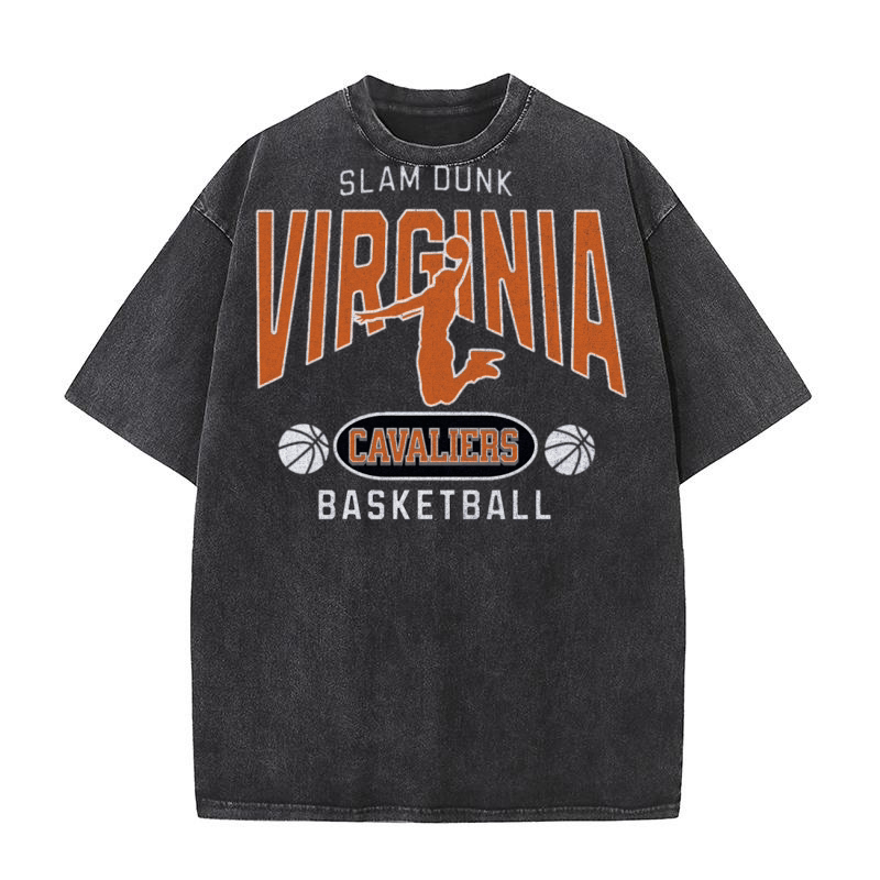 Virginia Cavaliers Slam Dunk Basketball Washed T-Shirt