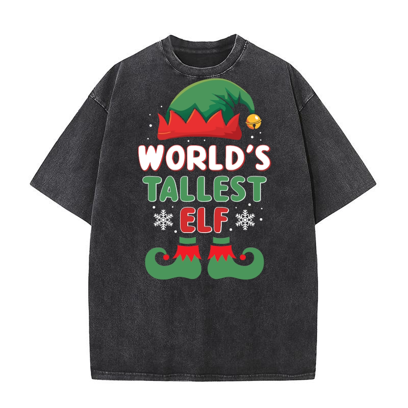 World s Tallest Elf 1.01 Washed T-Shirt