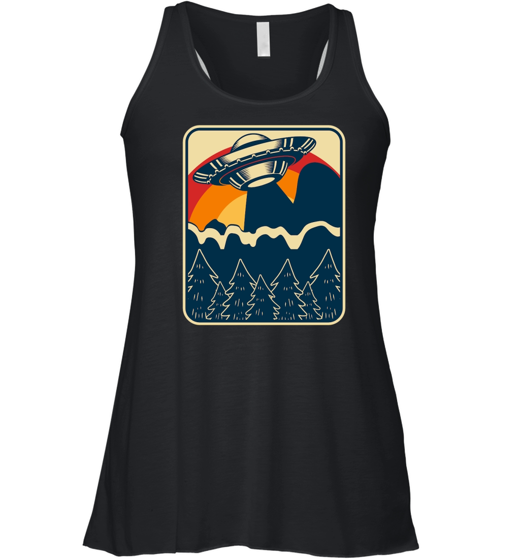 Vintage UFO Alien mountain 2 Women's Flowy Tank Top