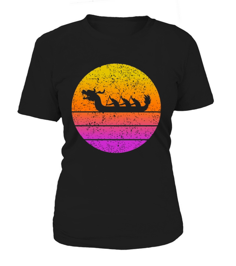 Retro Sunset Vintage Dragon Boat Women's T-Shirt