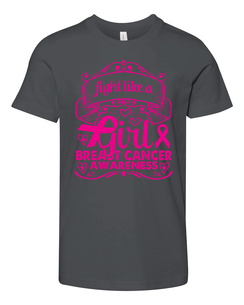 Fight Like A Girl Breast Cancer Awareness Youth Unisex Jersey Tee