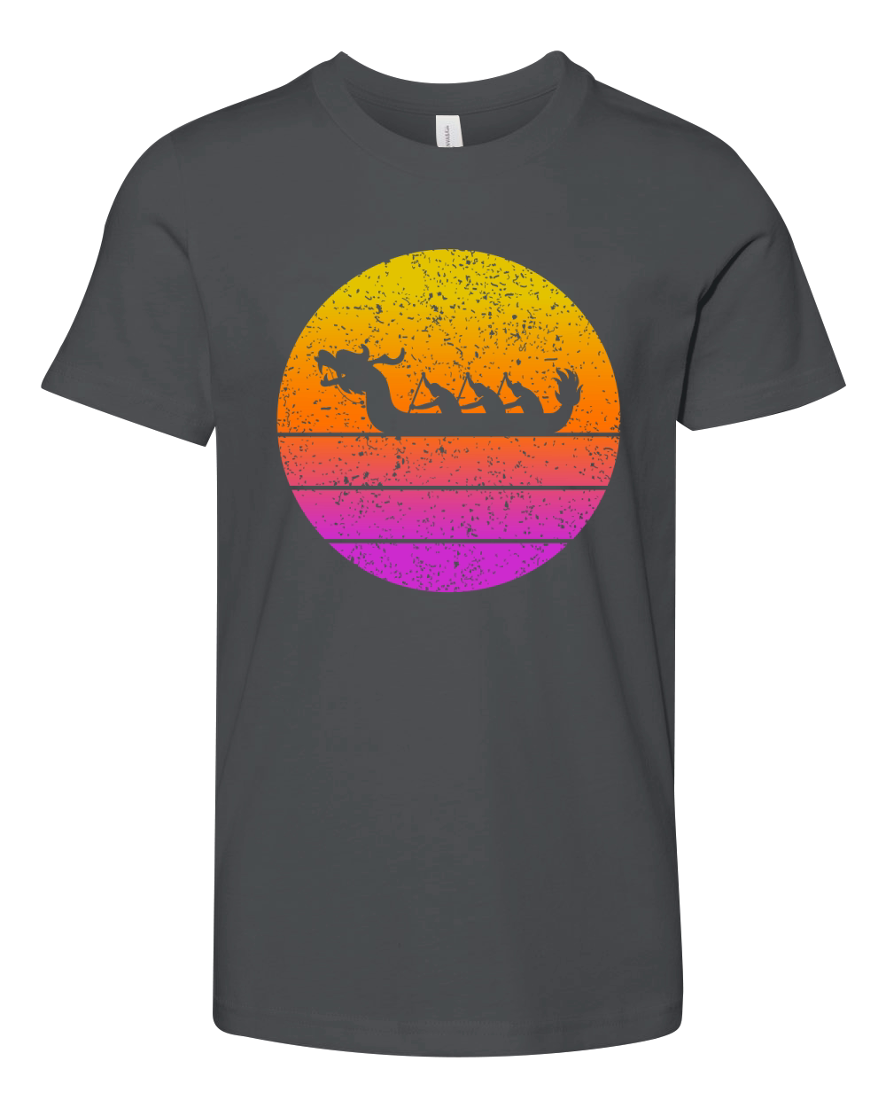 Retro Sunset Vintage Dragon Boat Youth Unisex Jersey Tee