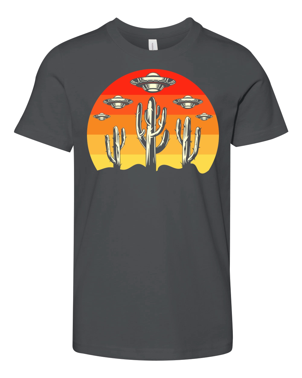 Vintage UFO Alien Cactus Youth Unisex Jersey Tee