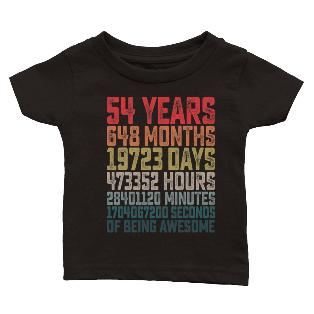 54th Birthday Shirt Vintage Retro Countdown Classic Baby Crewneck T-shirt