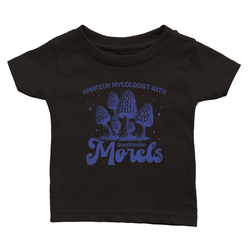 Amateur Mycologist with Morels L vBlue GR Classic Baby Crewneck T-shirt