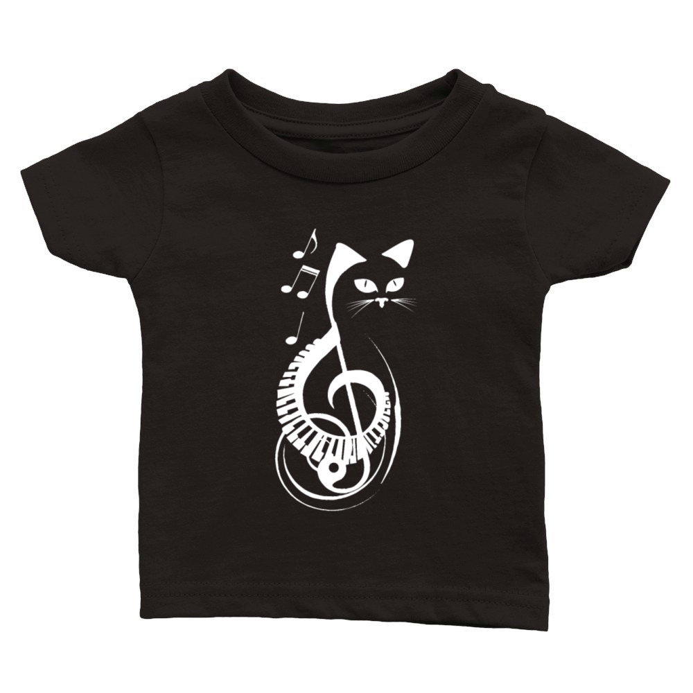 Cat Nature Animal Music Piano Piano Fan Gift Classic Baby Crewneck T-shirt