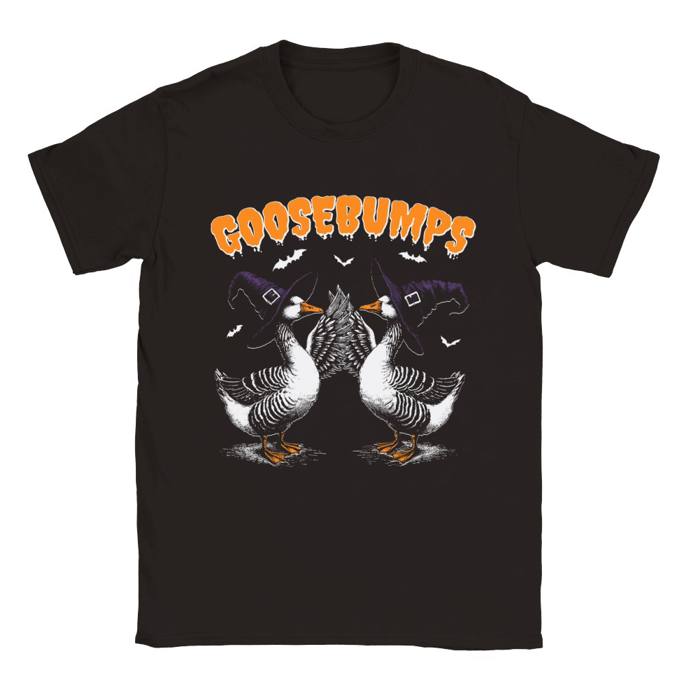 0502 Goosebumps Halloween Witch Goose D Color Classic Kids Crewneck T-shirt