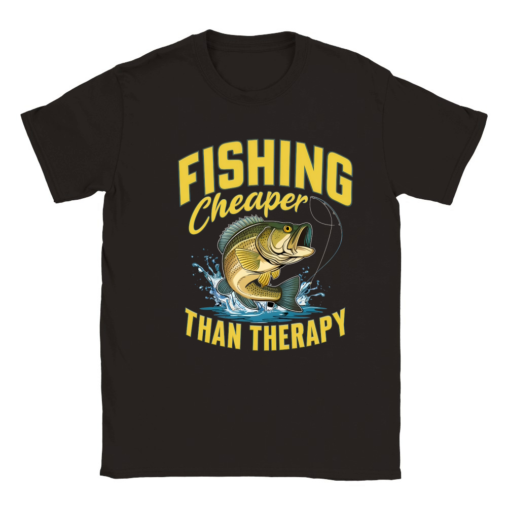 Fishing Cheeper Than Therapy 02 Classic Kids Crewneck T-shirt