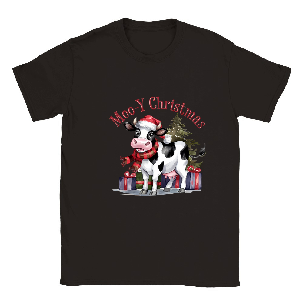 Moo Y Christmas Vintage Classic Kids Crewneck T-shirt