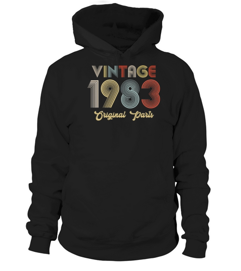 38th Birthday Vintage 1983 Original Parts Hoodie Unisex