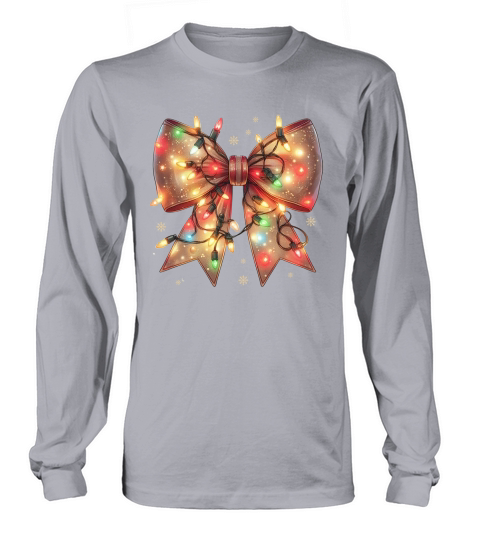 Christmas Light Coquette Bow Long sleeved Unisex