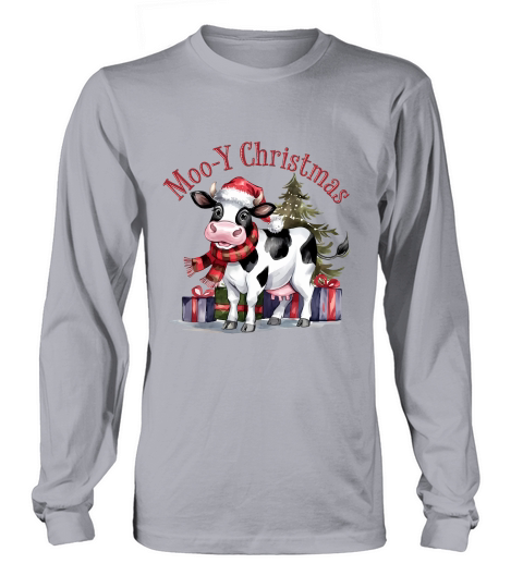 Moo Y Christmas Vintage Long sleeved Unisex