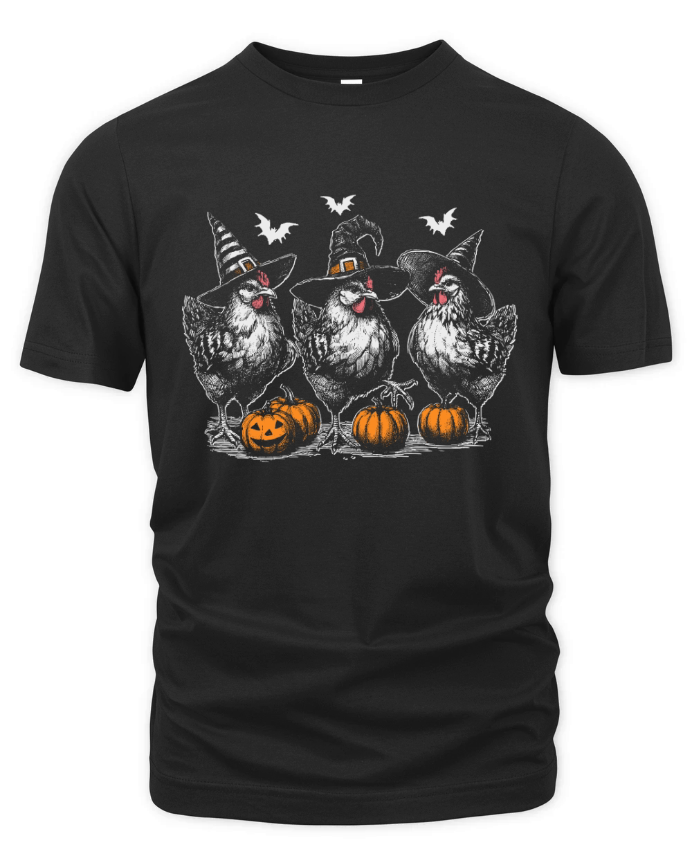 Chicken Witches Funny Halloween D Color Organic Unisex T-shirt